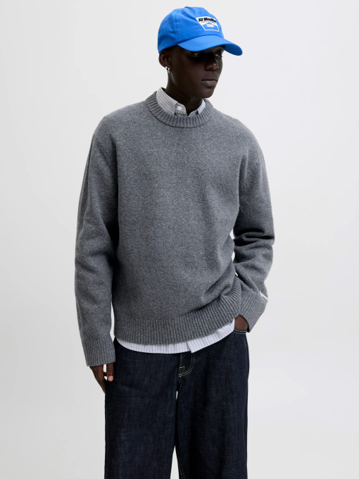 Свитры и кардиганы JACK & JONES NORREBRO KNIT CREW NECK модель 12282728_Dark Grey Melange Фото