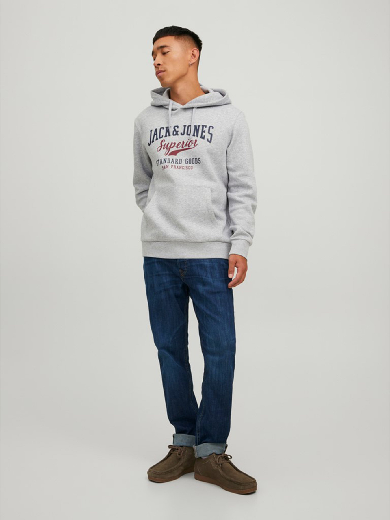 Худи JACK & JONES модель 12210824_Light Grey Melange Фото