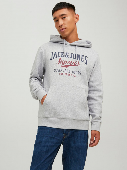 Худи JACK & JONES модель 12210824_Light Grey Melange Фото