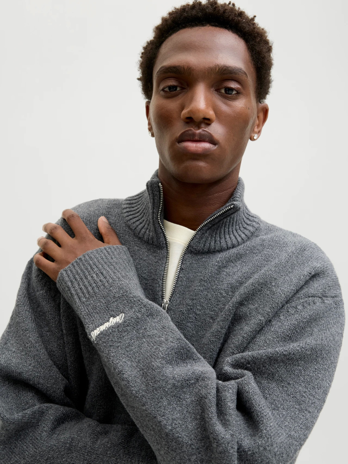 Джемпер JACK & JONES модель 12282749_Dark Grey Melange Фото