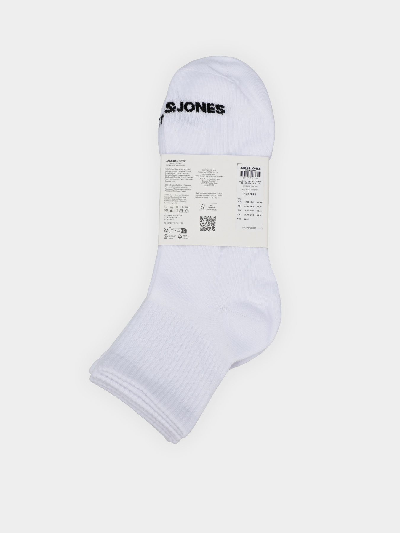 Шкарпетки та гольфи JACK & JONES LUCA SHORT TENNIS SOCKS модель 12280171_White White - White Шкарпетки та гольфи JACK & JONES LUCA SHORT TENNIS SOCKS модель 12280171_White White - White Фото