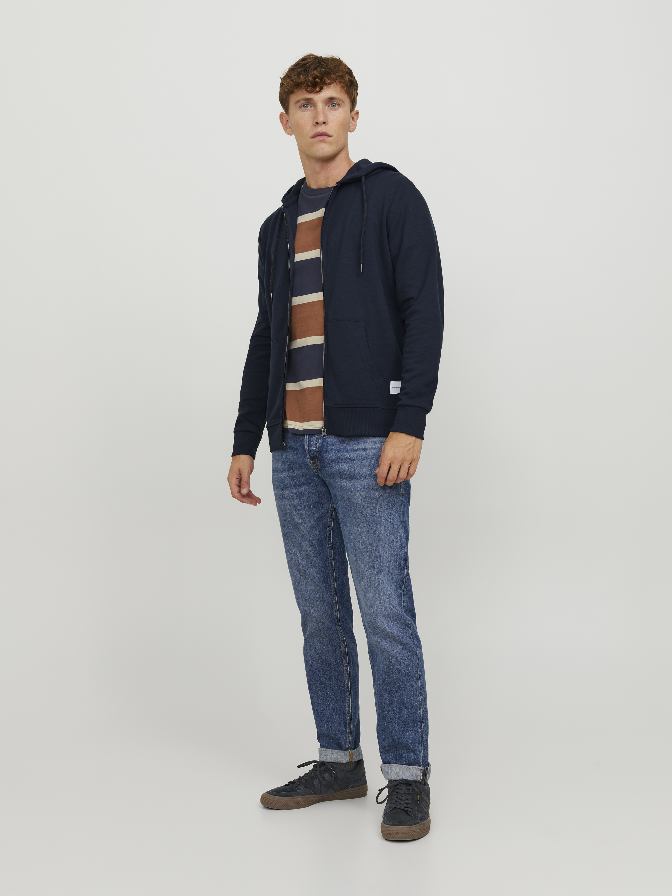 Худі та світшоти JACK & JONES BASIC SWEAT ZIP HOOD модель 12181901_Navy Blazer REG Фото