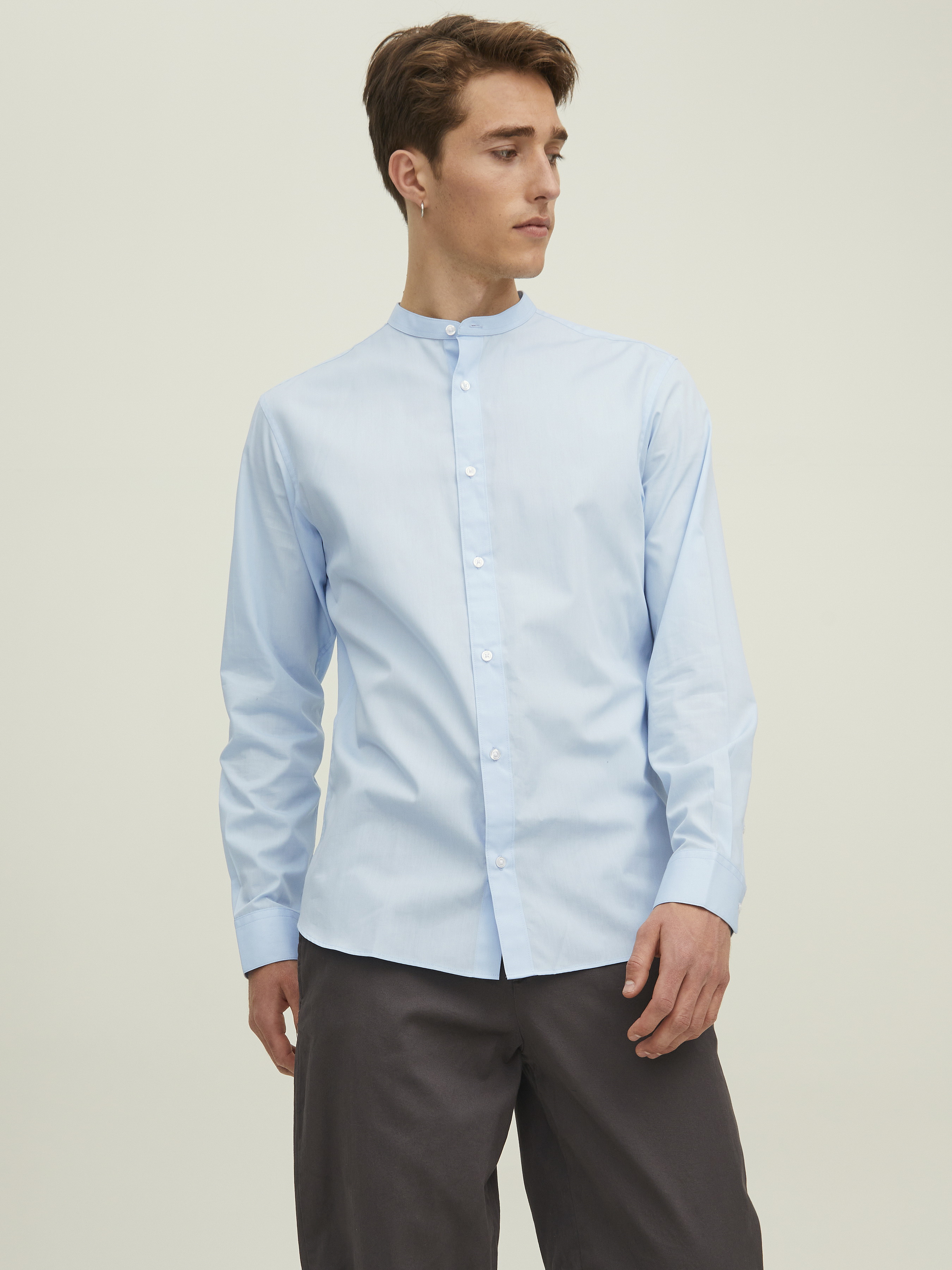 Чоловіча Сорочка класична JACK & JONES JOE SHIRT (JNJ804) колір блакитний, матеріал поліестер/бавовна JACK & JONES - купити в Україні