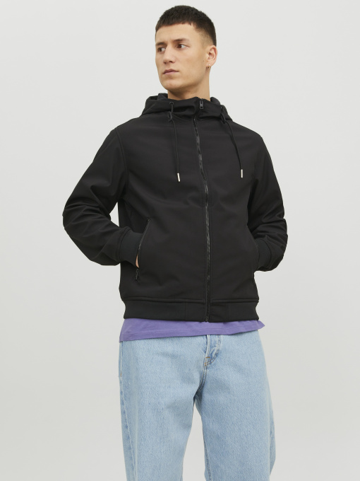 Куртки и дубленки JACK & JONES BASIC SOFTSHELL HOOD модель 12236300_Black Фото
