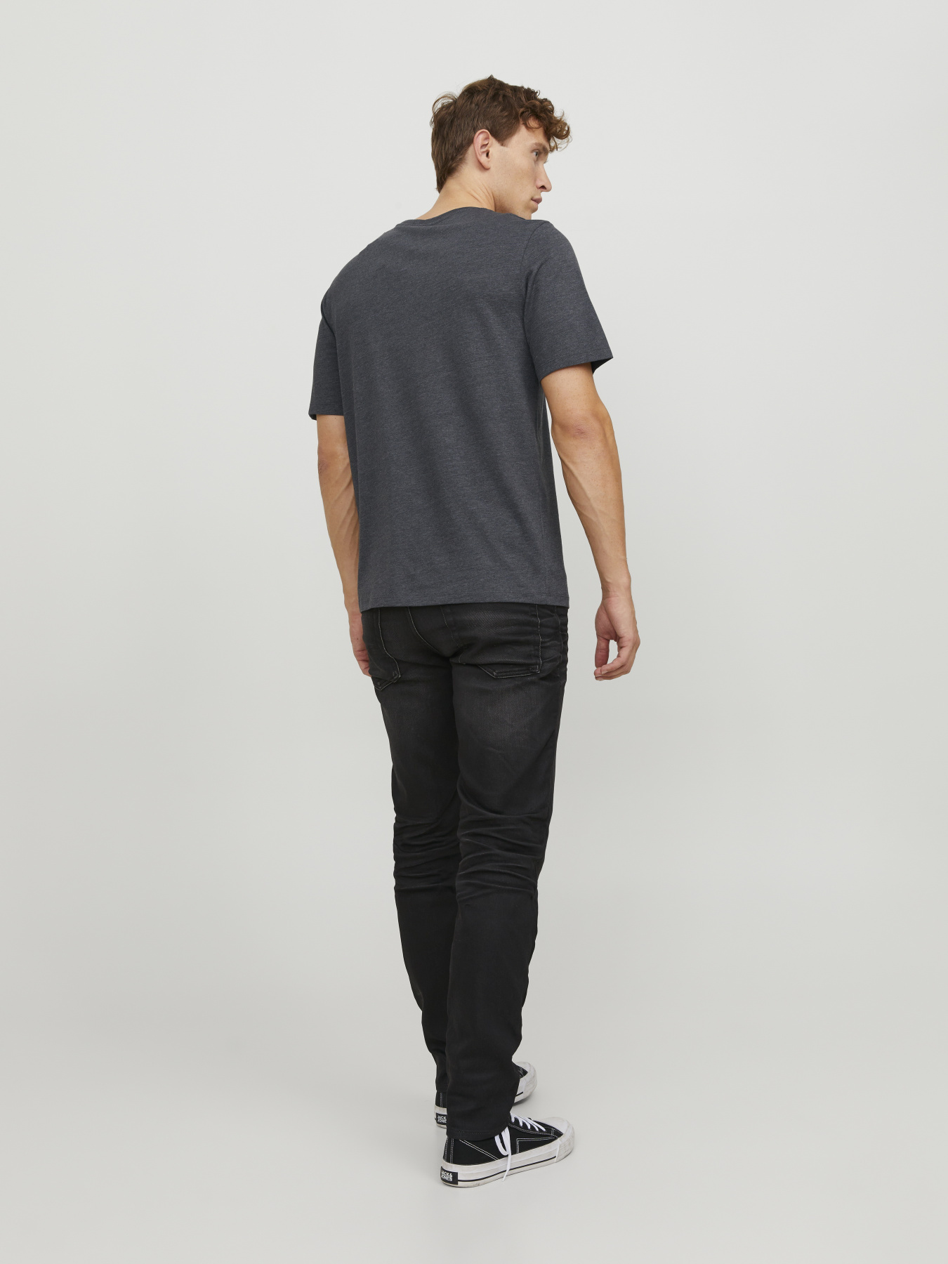 Футболка JACK & JONES модель 12245087_Dark Grey Melange Футболка JACK & JONES модель 12245087_Dark Grey Melange Фото