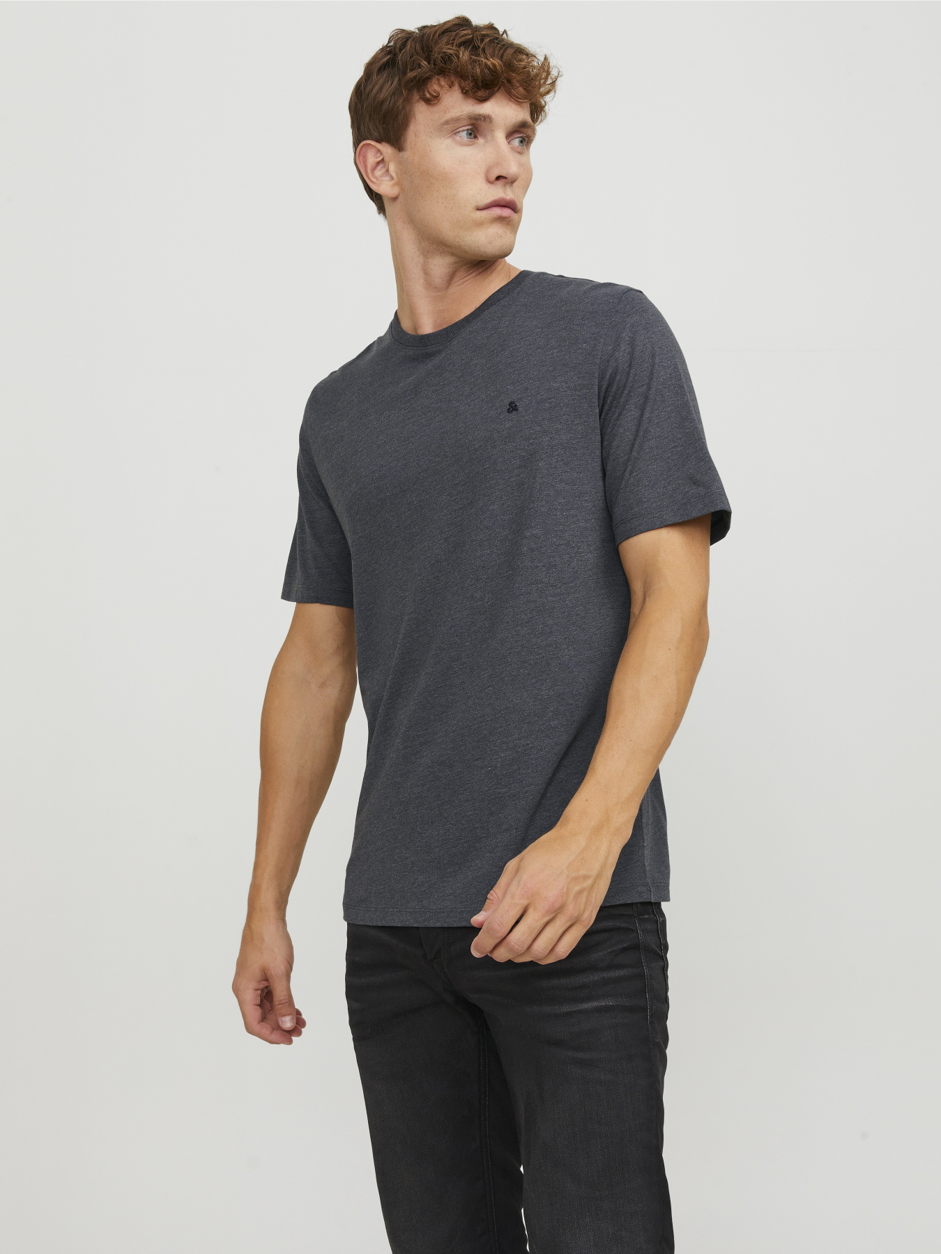 Футболка JACK & JONES модель 12245087_Dark Grey Melange Футболка JACK & JONES модель 12245087_Dark Grey Melange Фото