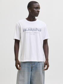 Футболки и поло JACK & JONES DEVIN DAYTONA PRINT TEE модель 12290173_Bright White Фото