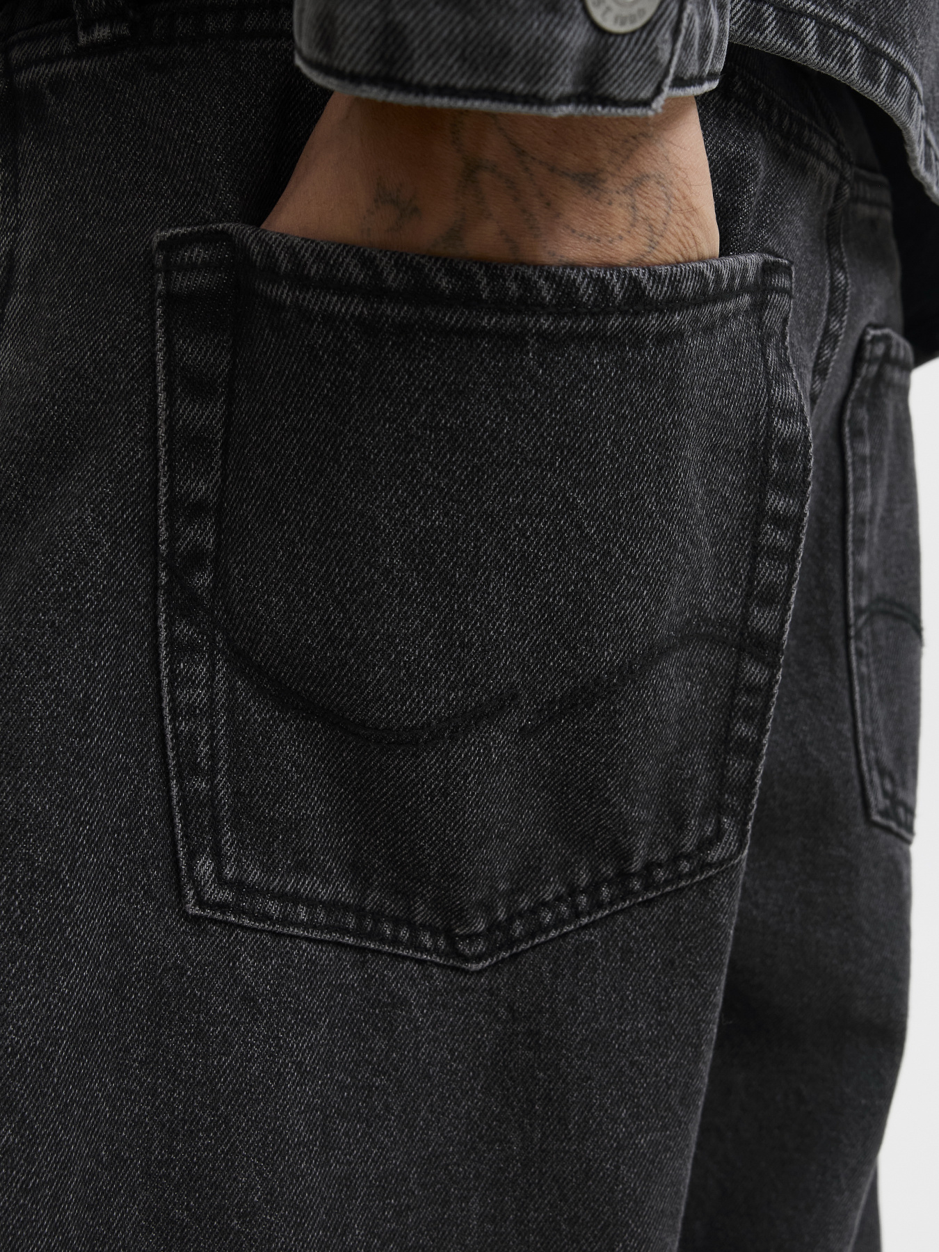 Широкие джинсы JACK & JONES модель 12290248_Black Denim Фото