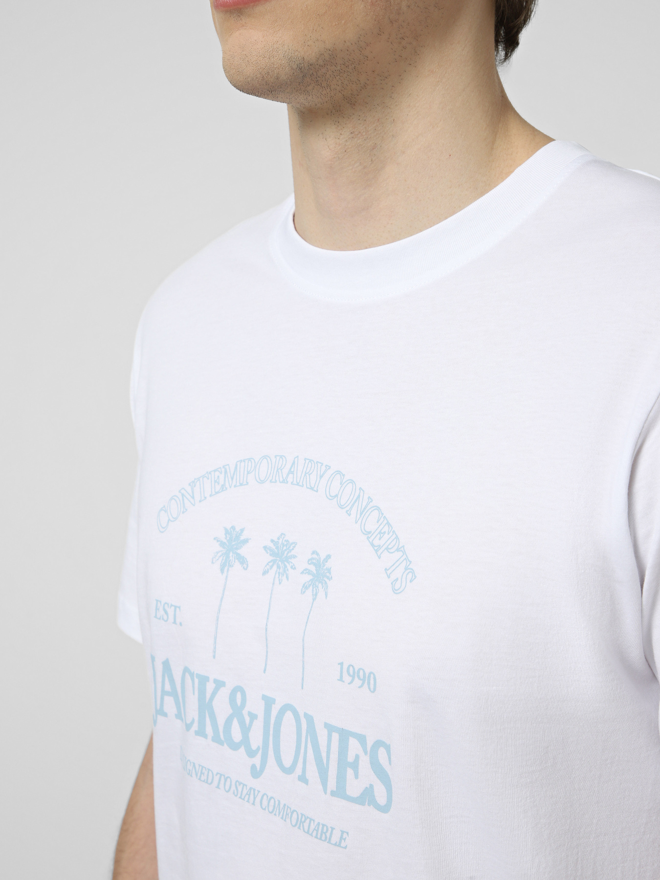 Футболка JACK & JONES модель 12297895_Bright White Футболка JACK & JONES модель 12297895_Bright White Фото