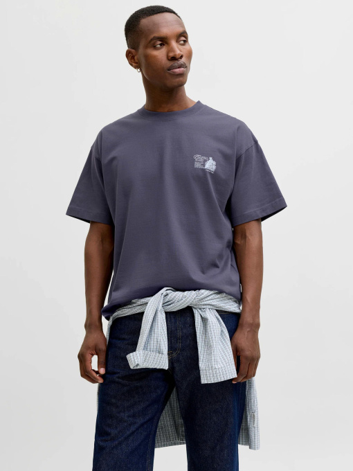 Футболки і поло JACK & JONES MAINE BACK TEE модель 12291780_Odyssey Gray Фото