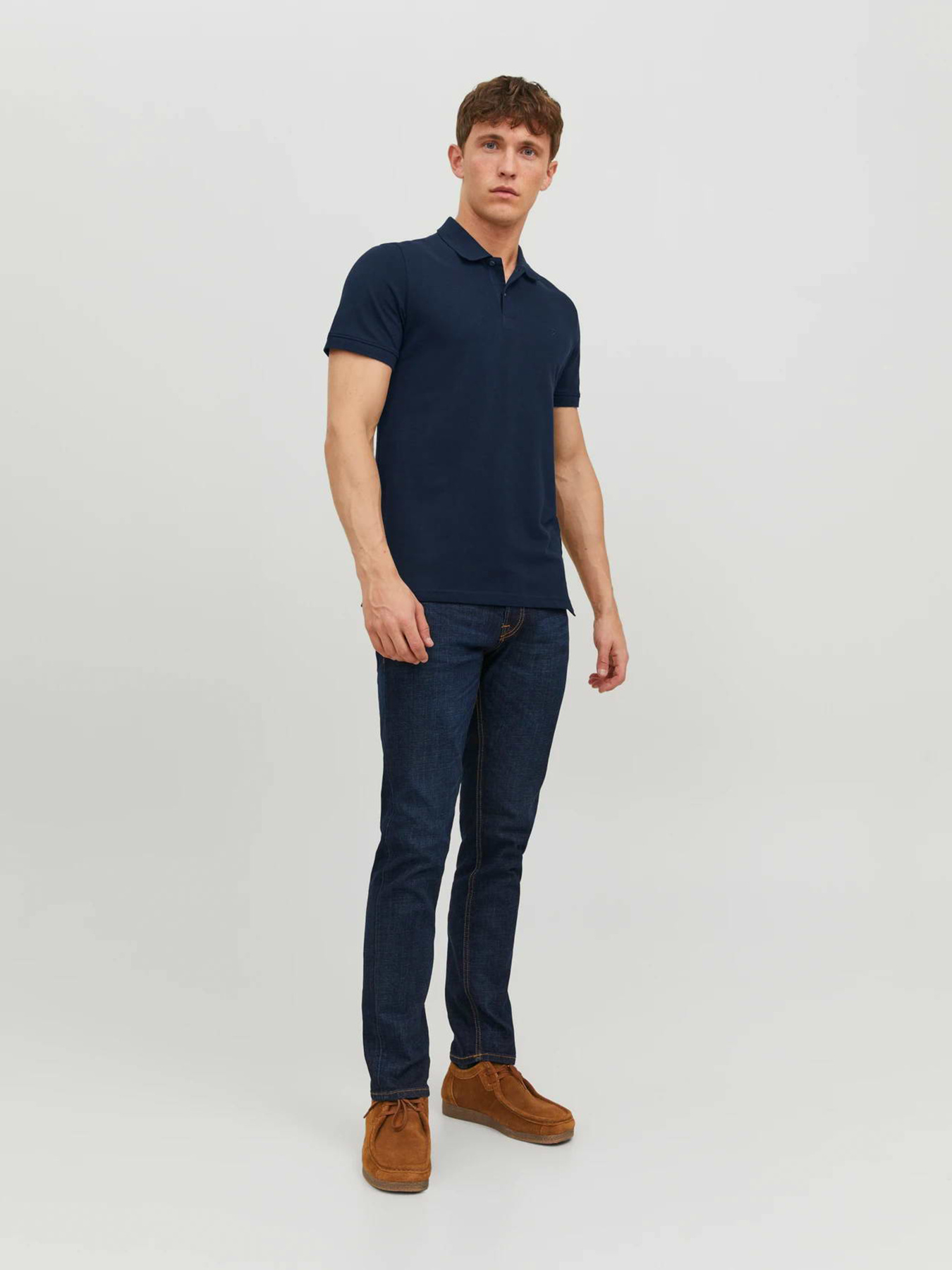 Поло JACK & JONES модель 12136516_Navy Blazer SLIM FIT Фото