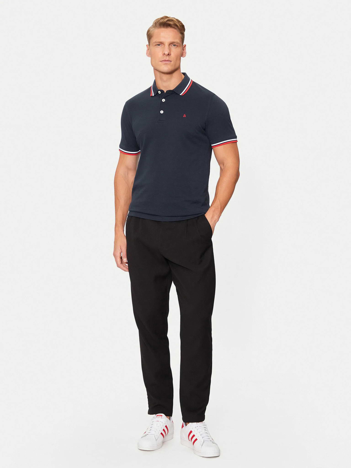 Поло JACK & JONES модель 12136668_Navy Blazer SLIM FIT Поло JACK & JONES модель 12136668_Navy Blazer SLIM FIT Фото