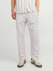 Штани JACK & JONES KANE SUMMER LINEN BLEND JOGGER модель 12248606_Crockery MELANGE Фото