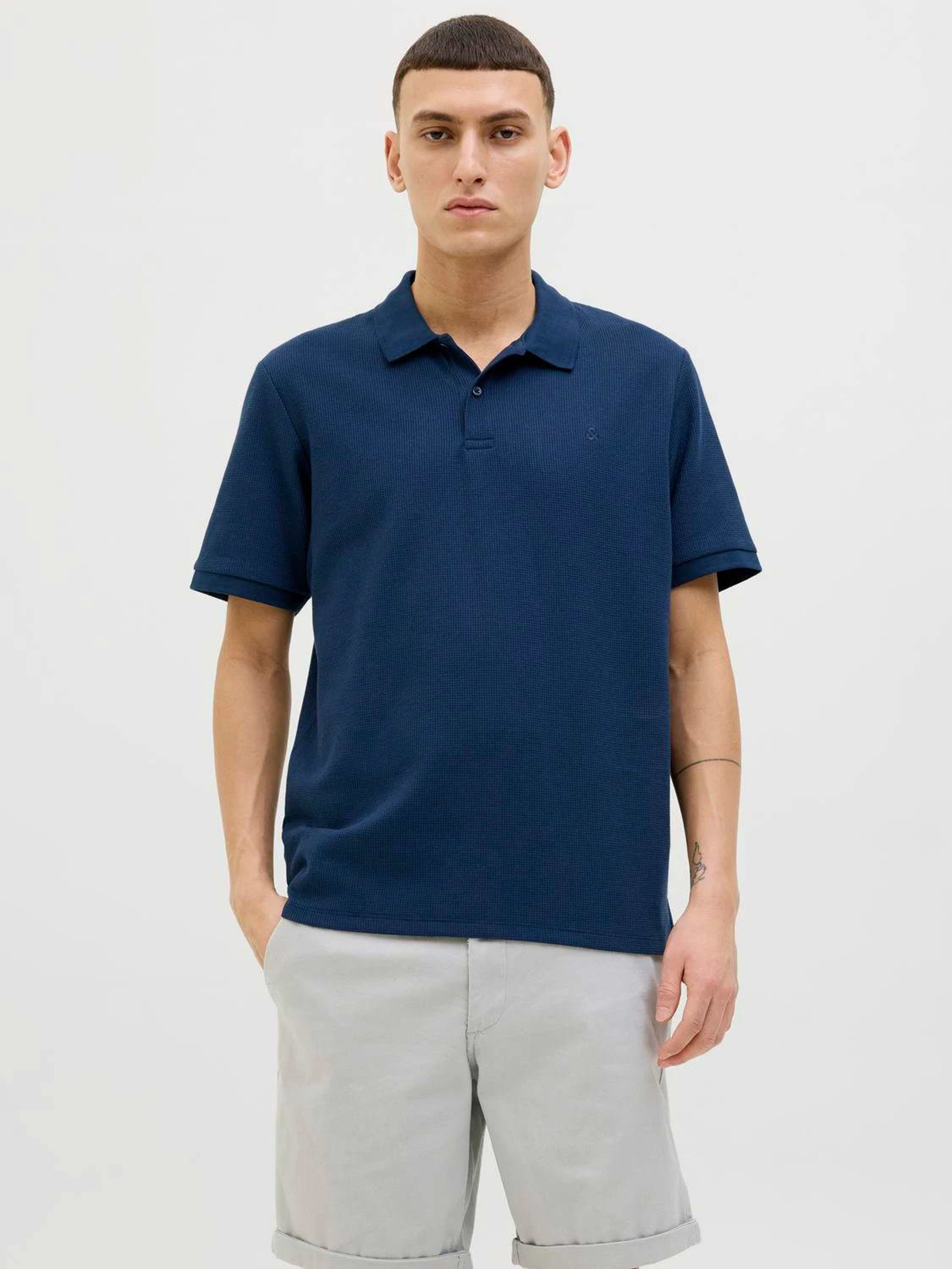 Чоловіче Поло JACK & JONES KANE POLO (JNJ876) колір темно-синій, матеріал бавовна/поліестер JACK & JONES - купити в Україні