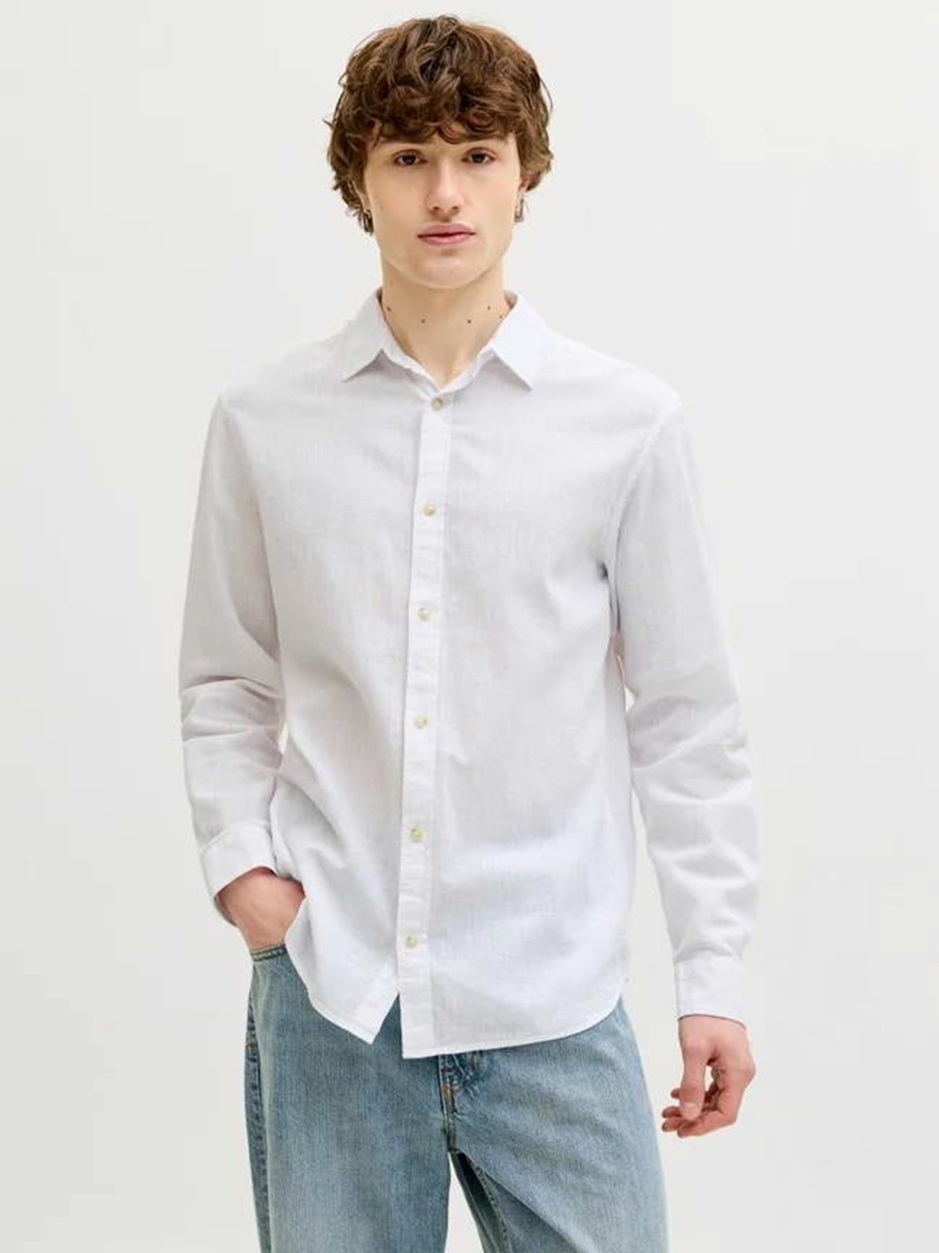 Рубашка классическая JACK & JONES модель 12289174_White Рубашка классическая JACK & JONES модель 12289174_White Фото