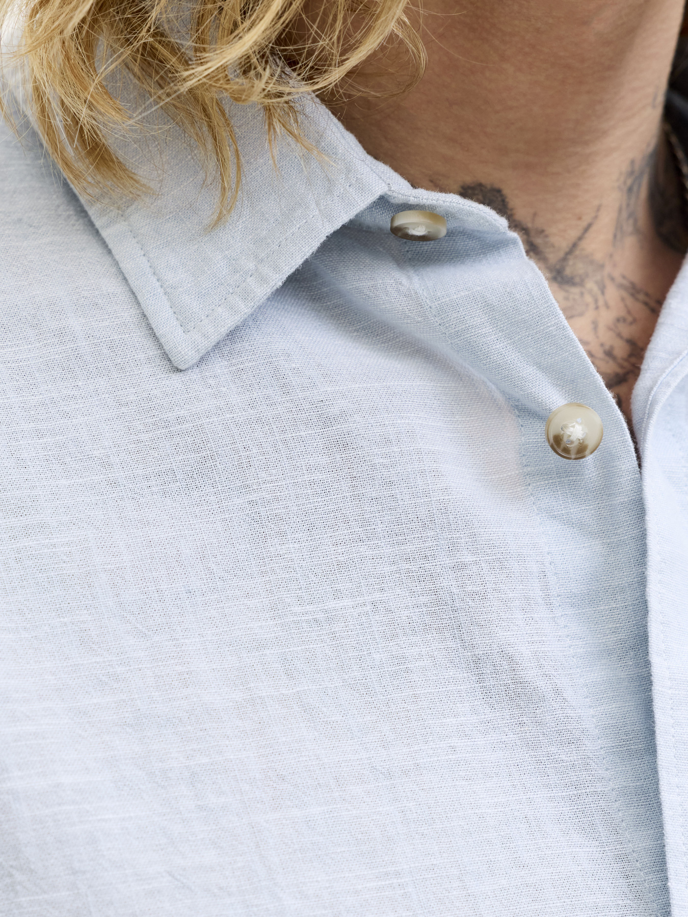 Рубашки JACK & JONES SUMMER LINEN BLEND SHIRT модель 12289160_Celestial Blue Фото