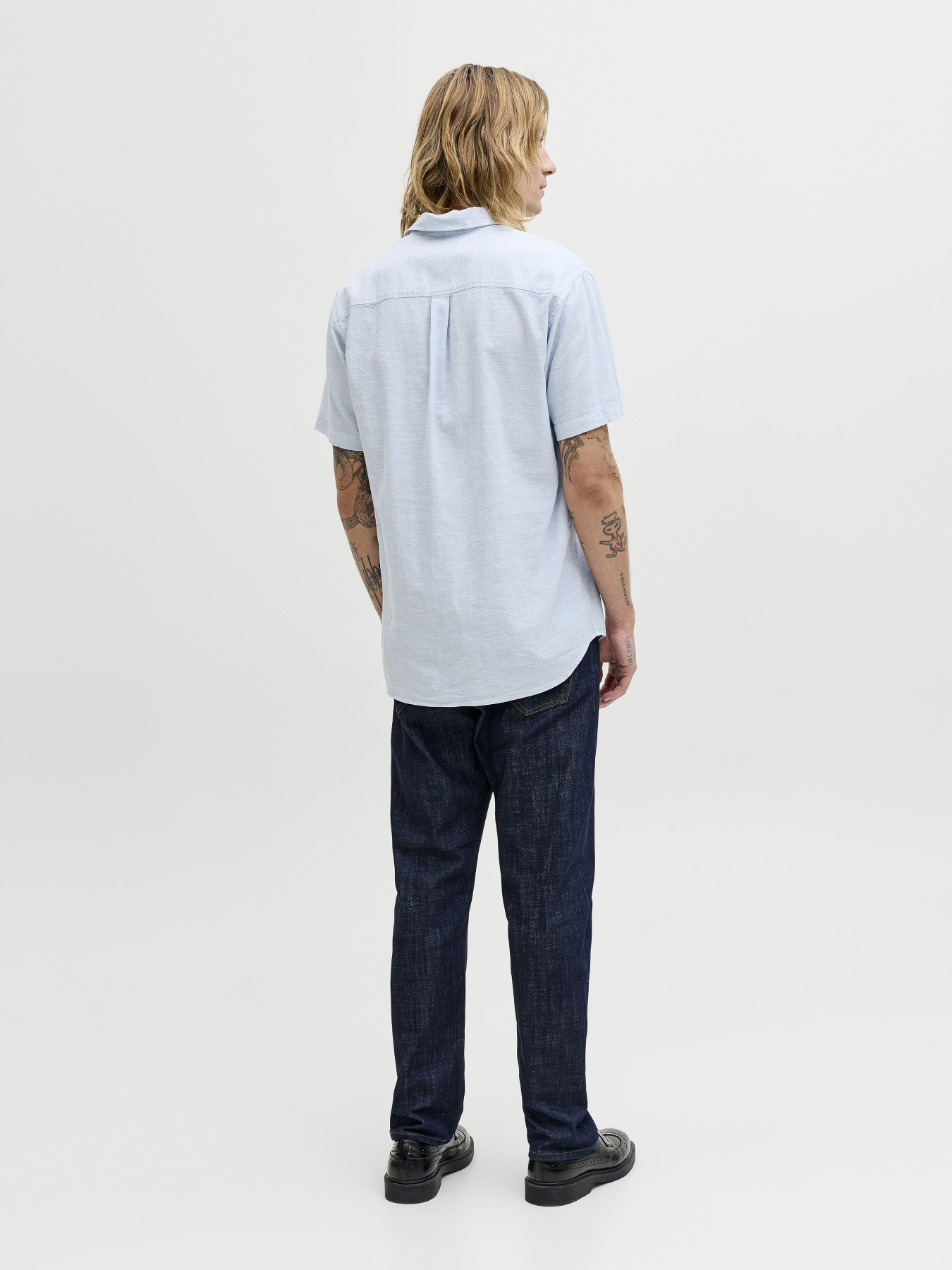 Рубашки JACK & JONES SUMMER LINEN BLEND SHIRT модель 12289160_Celestial Blue Фото