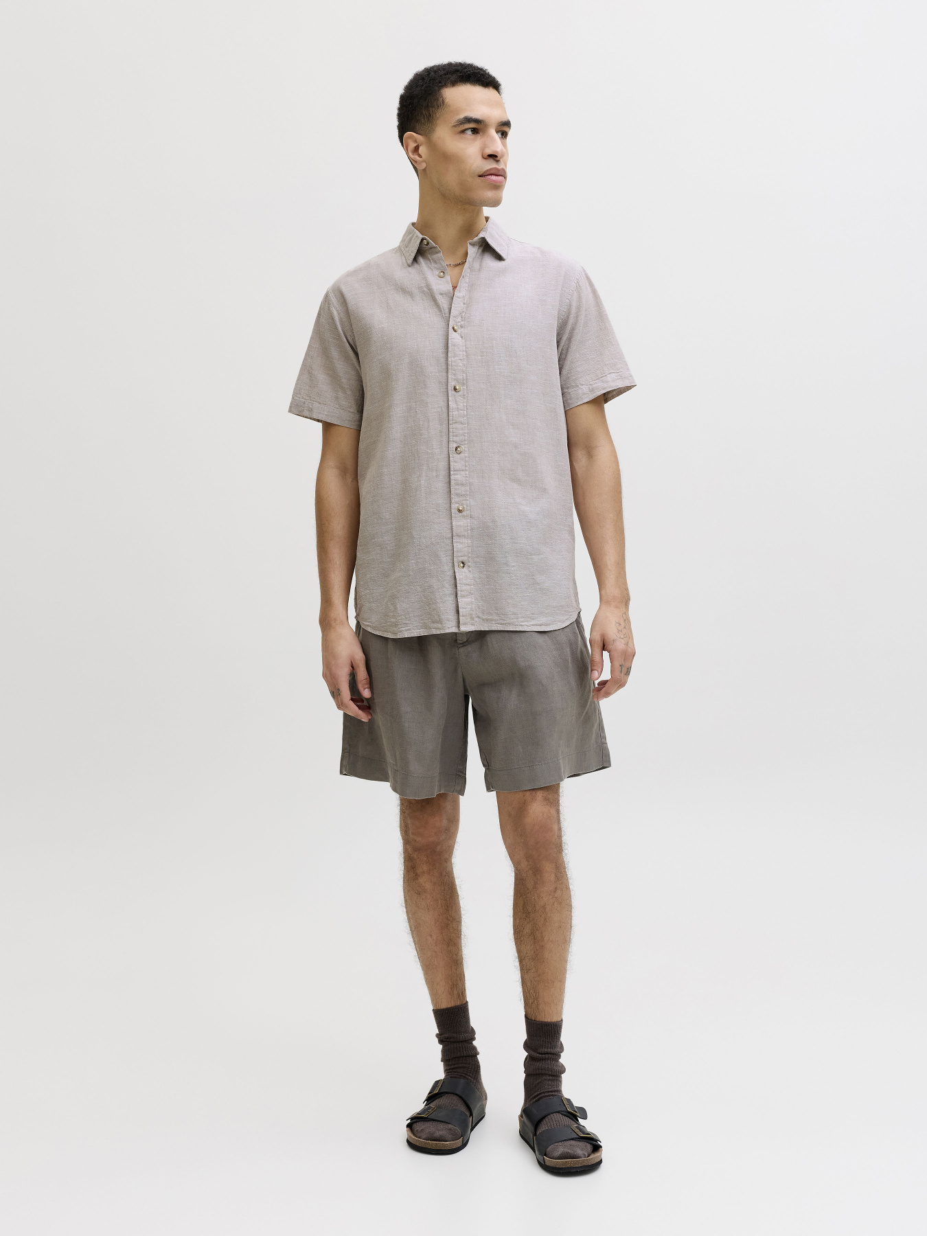 Рубашки JACK & JONES SUMMER LINEN BLEND SHIRT модель 12289160_String Фото