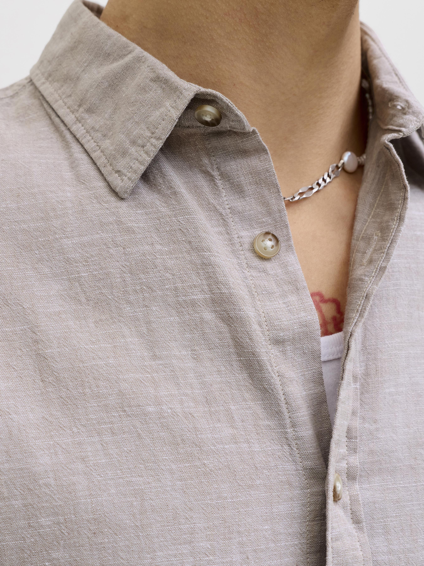 Рубашки JACK & JONES SUMMER LINEN BLEND SHIRT модель 12289160_String Фото
