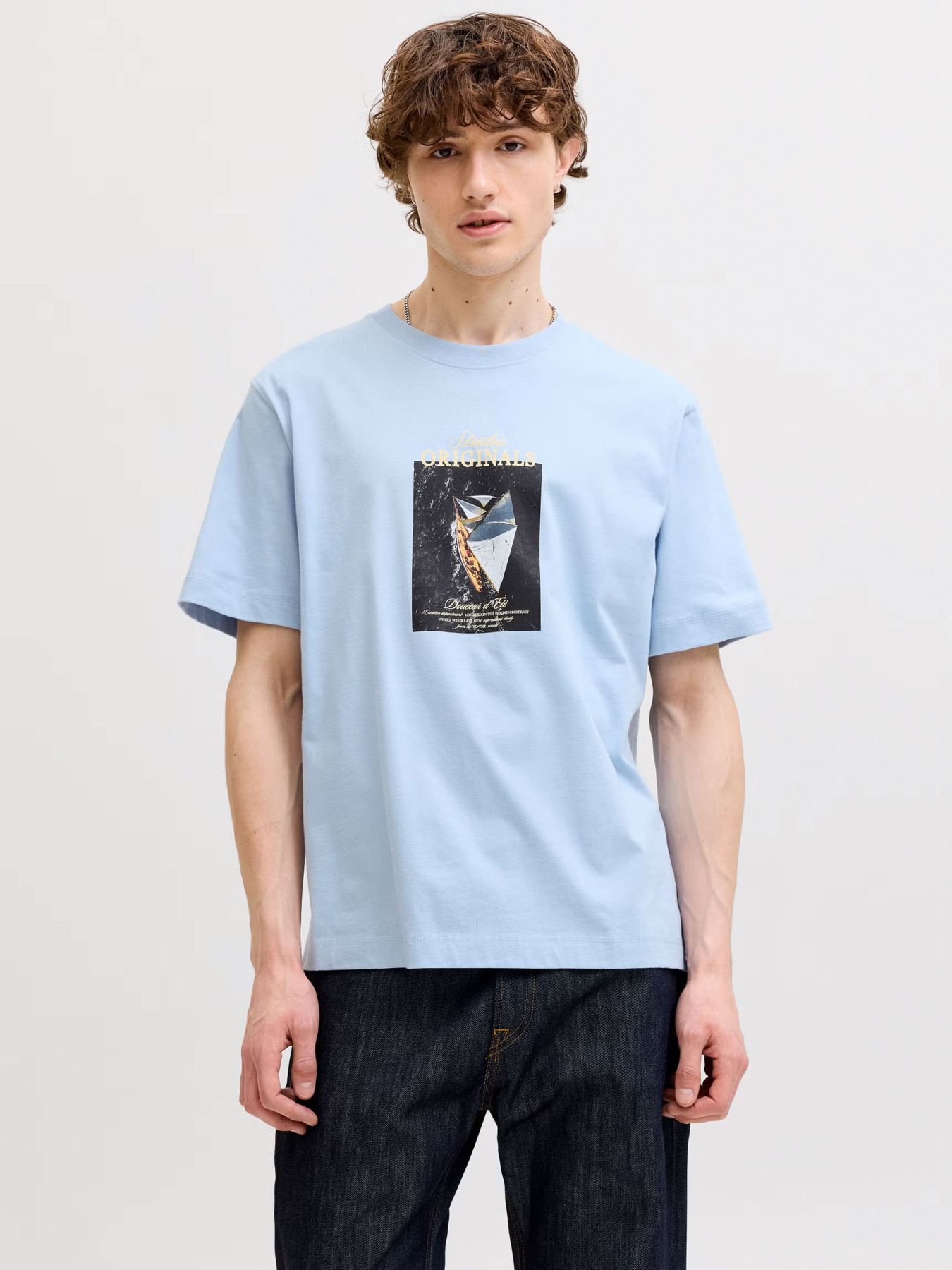 Футболки и поло JACK & JONES NORREBRO PHOTO TEE модель 12291022_Cashmere Blue Main2 26 Фото