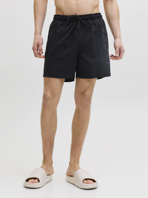 Одяг для пляжу JACK & JONES MAUI WAVE LOGO SWIM SHORTS модель 12291391_Black Фото