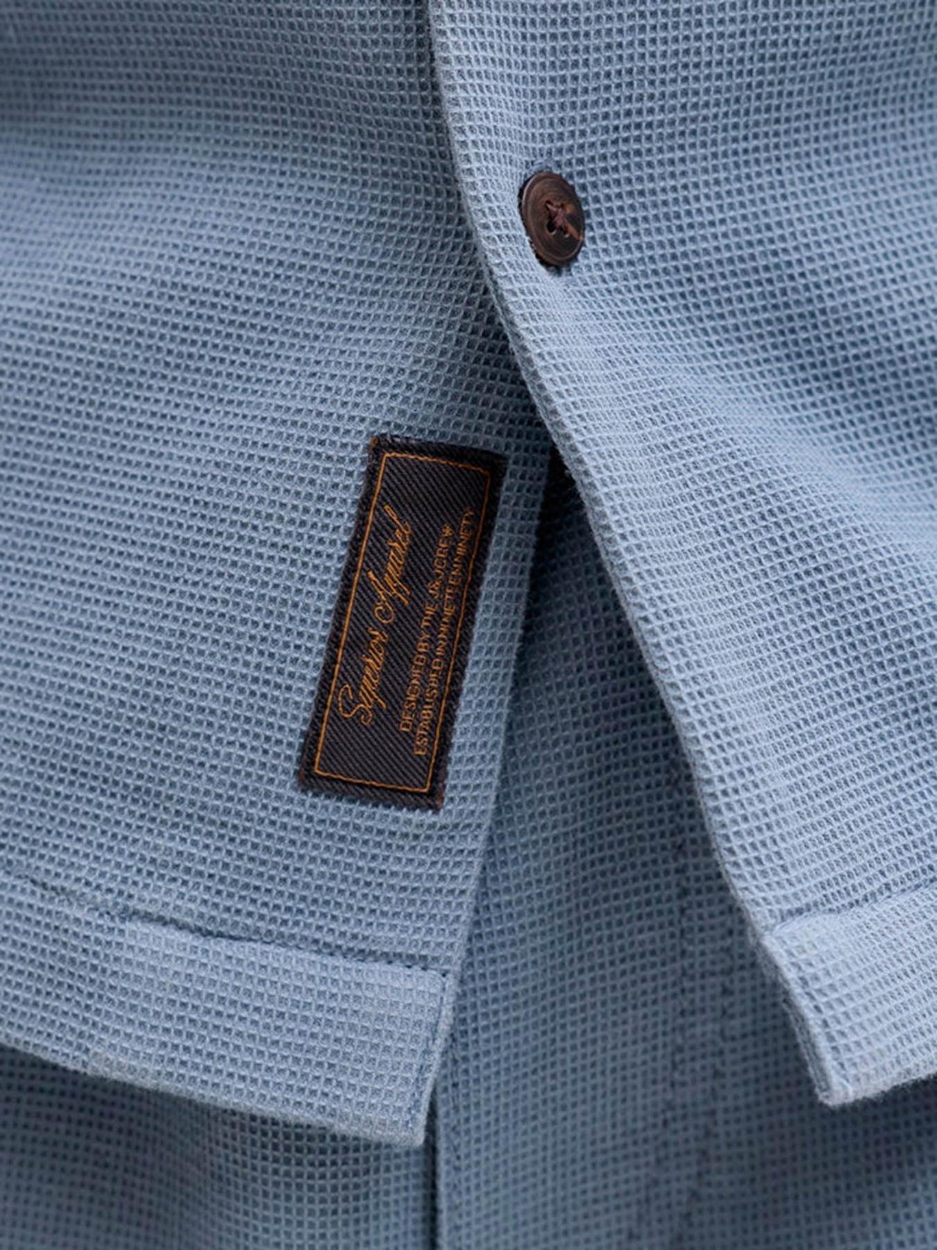 Рубашки JACK & JONES GLOBAL WAFFLE RESORT SHIRT модель 12295551_Blue Mirage Фото