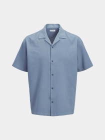 Рубашки JACK & JONES GLOBAL WAFFLE RESORT SHIRT модель 12295551_Blue Mirage Фото