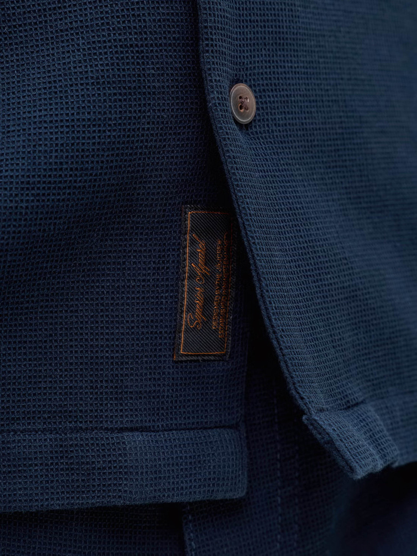 Рубашки JACK & JONES GLOBAL WAFFLE RESORT SHIRT модель 12295551_Navy Blazer Фото