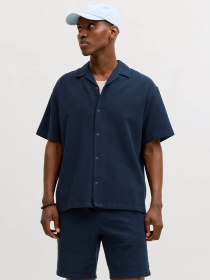 Сорочки JACK & JONES GLOBAL WAFFLE RESORT SHIRT модель 12295551_Navy Blazer Фото