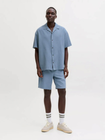 Шорты JACK & JONES JAIDEN WAFFLE RESORT SHORT модель 12295862_Blue Mirage Фото