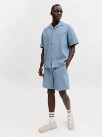 Шорты JACK & JONES JAIDEN WAFFLE RESORT SHORT модель 12295862_Blue Mirage Фото
