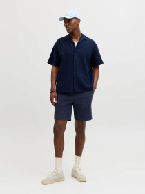 Шорты JACK & JONES JAIDEN WAFFLE RESORT SHORT модель 12295862_Navy Blazer Фото