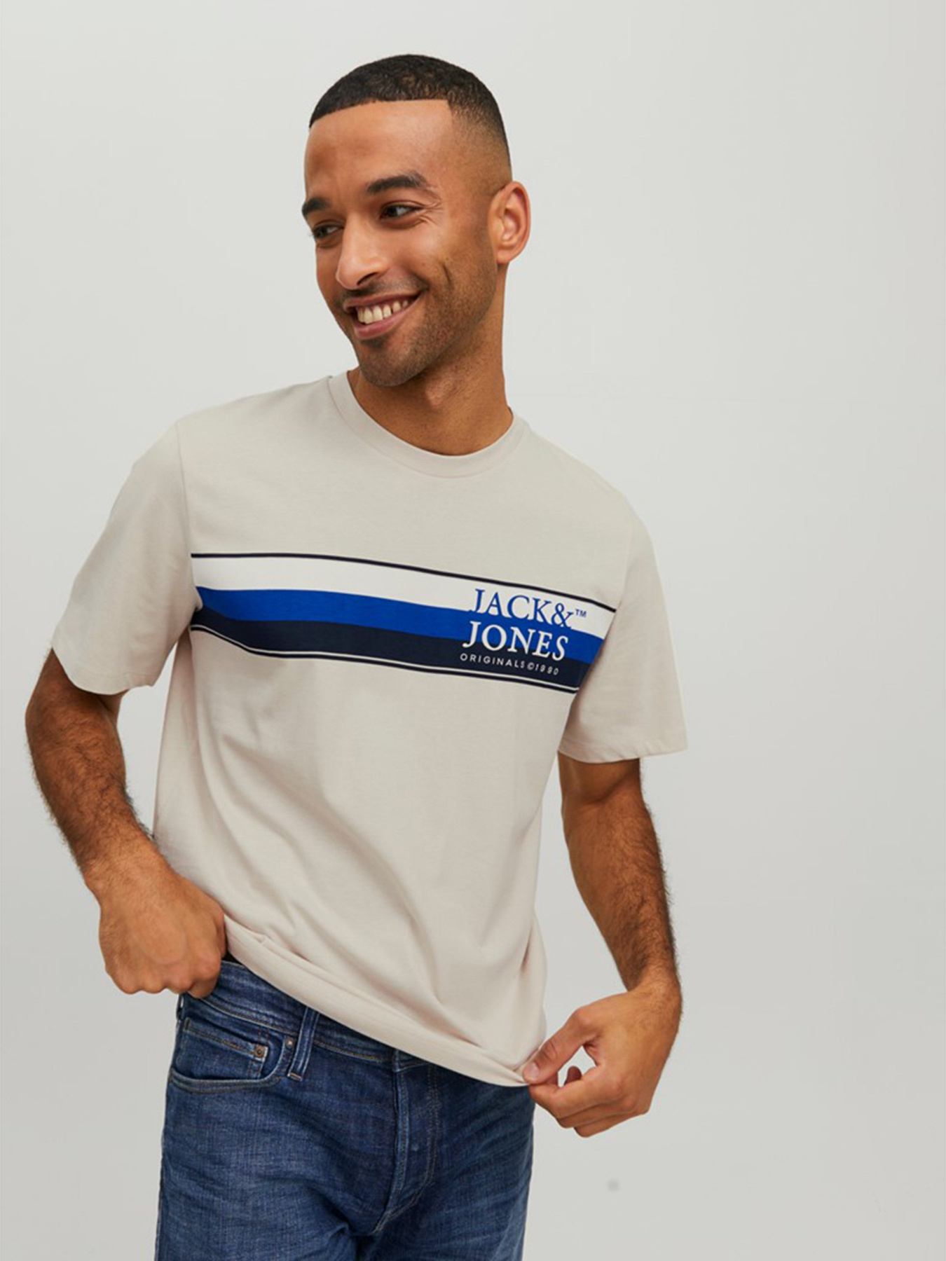 Футболка JACK & JONES модель 12228542_Moonbeam Футболка JACK & JONES модель 12228542_Moonbeam Фото