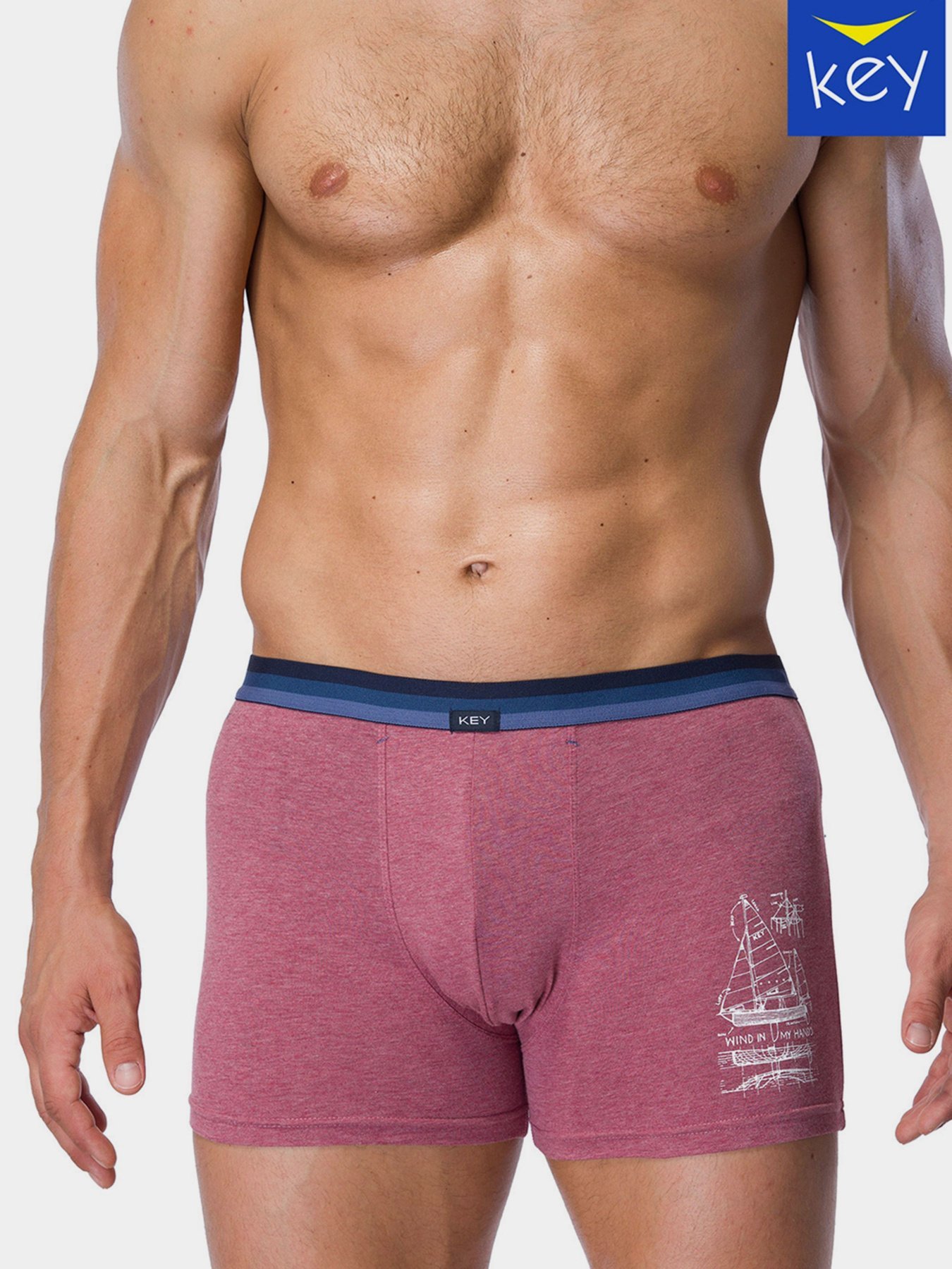 Труси Key модель MXH 710 A21 Чоловічі шорти-красный Фото