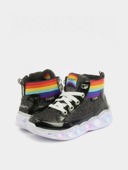 Черевики Skechers S Lights: Heart Lights - Rainbow Diva модель 20272L BKMT — фото 4 - INTERTOP