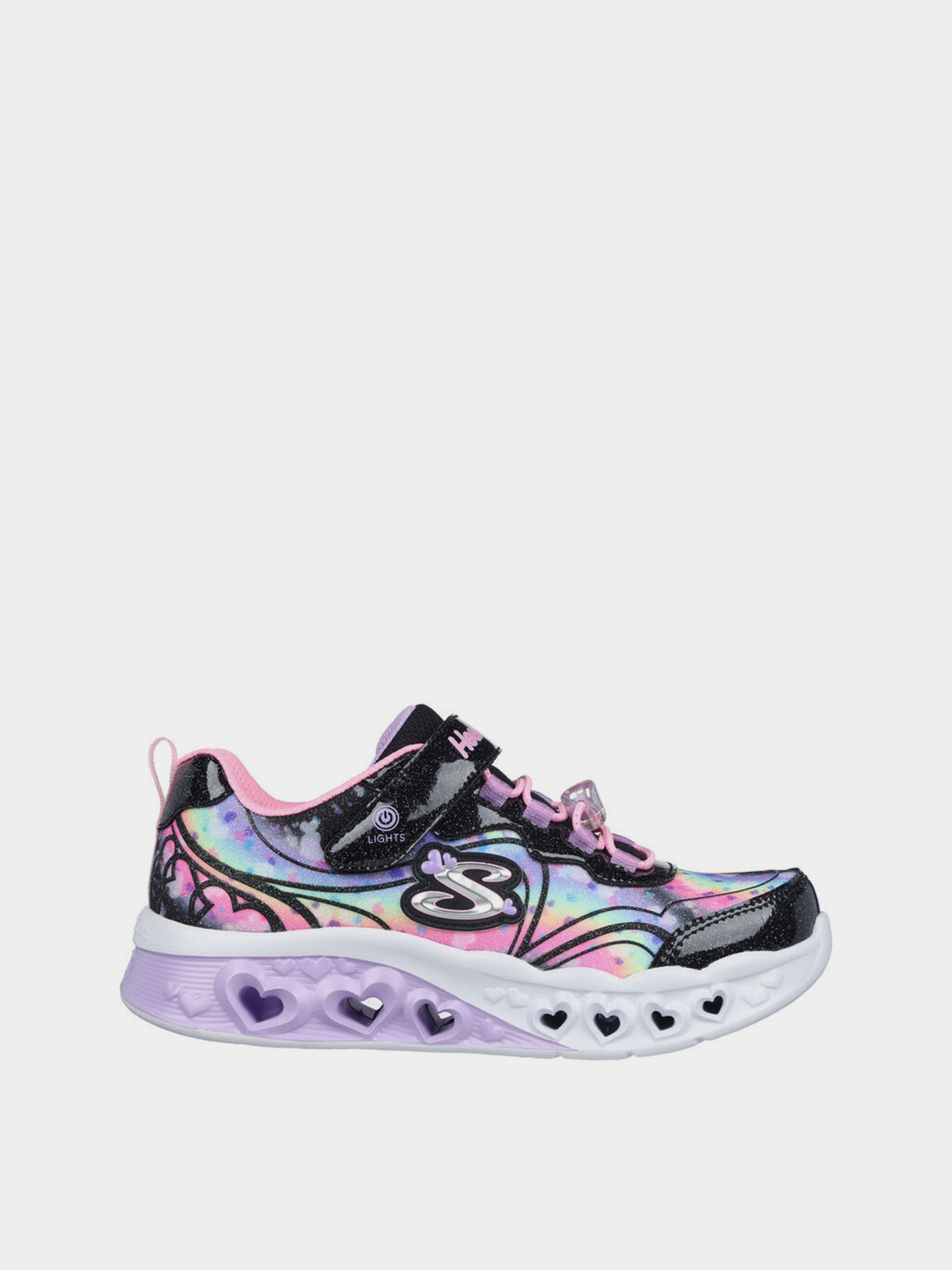 Кроссовки Skechers Flutter Heart Lights - Groovy Swirl модель 303253L BKPK Фото