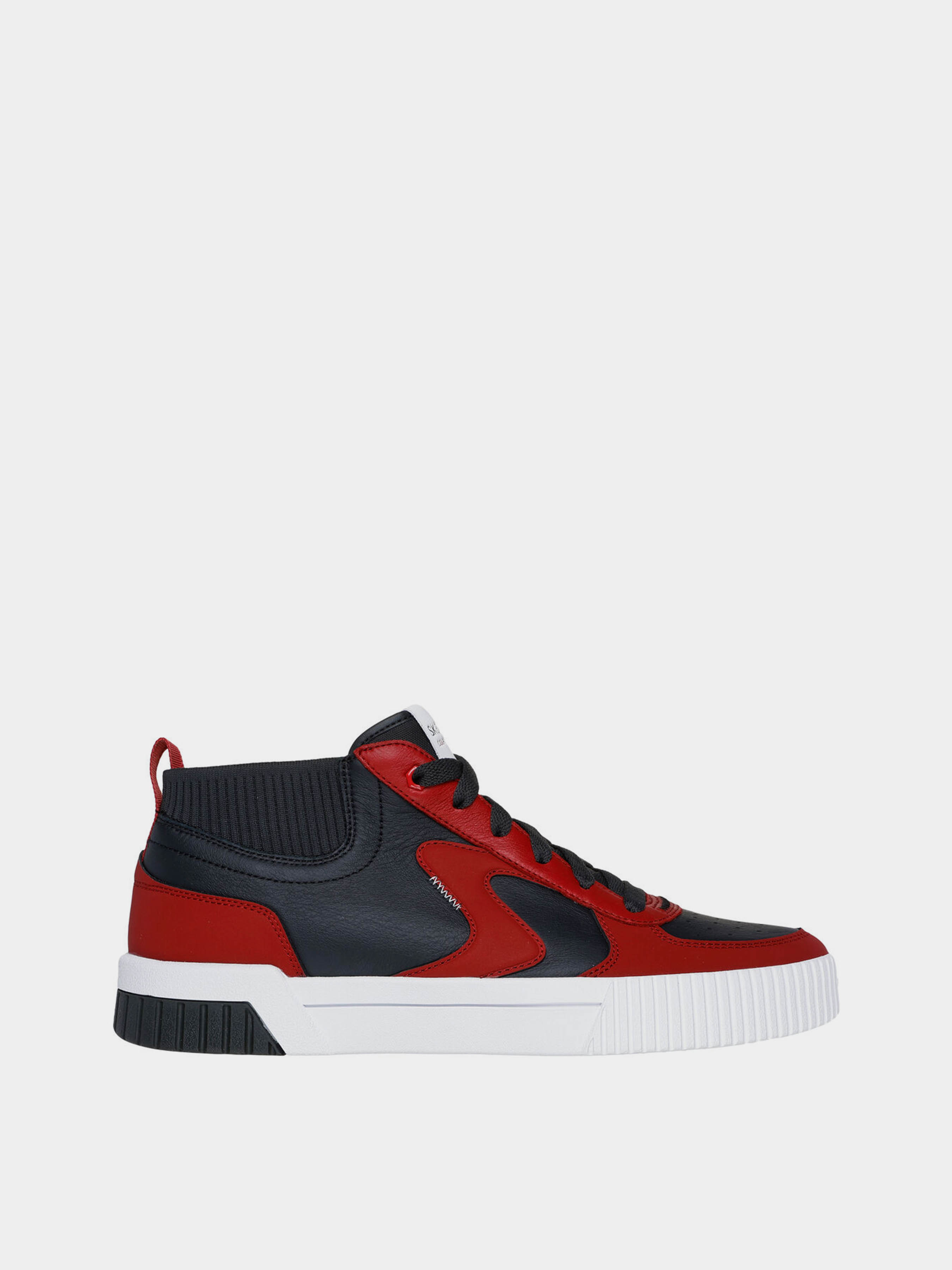 Чоловічі Кеди високі Skechers JADE (KM5346) колір червоний/чорний, матеріал шкіра/текстиль