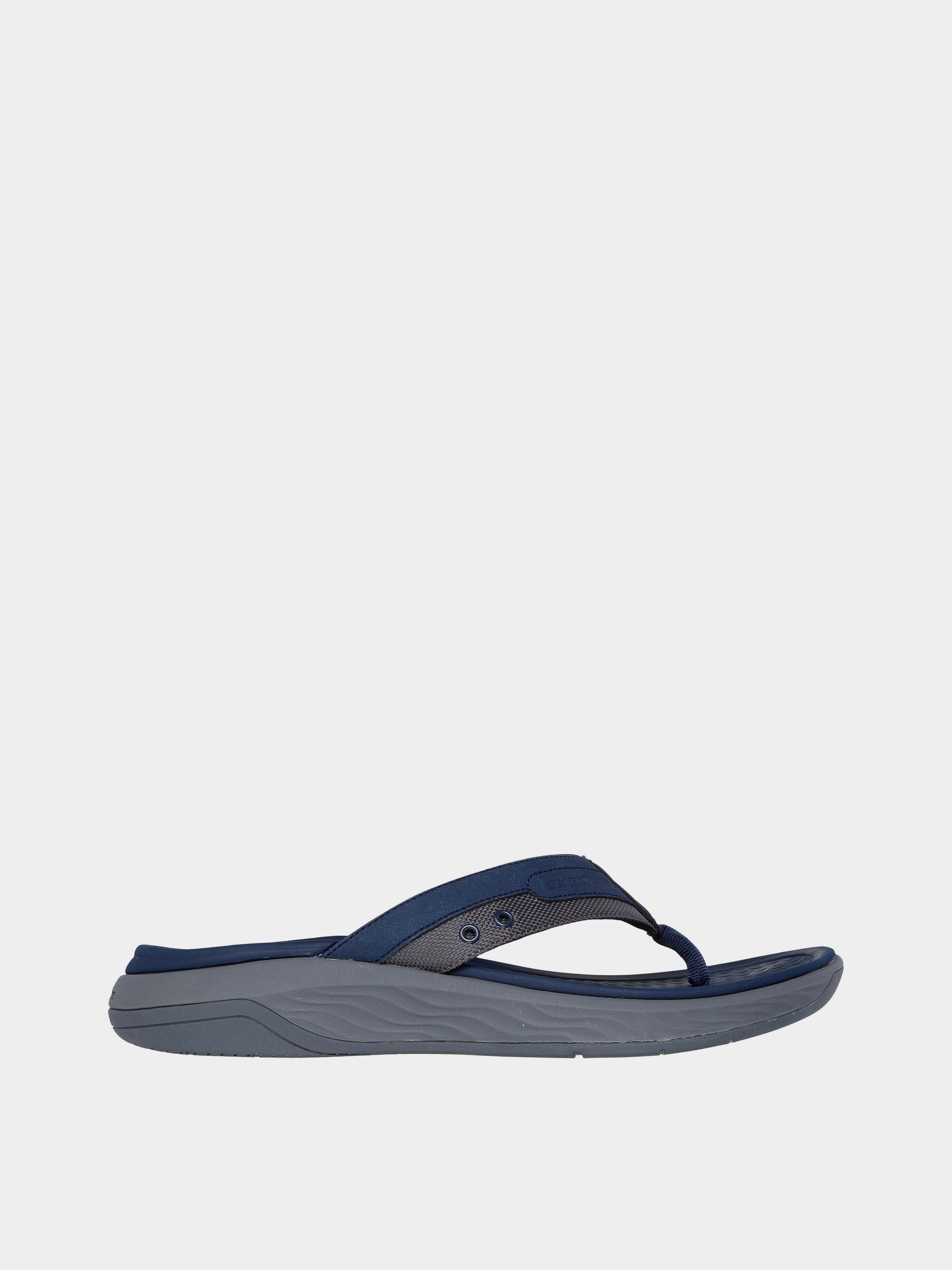 Чоловічі В'єтнамки Skechers SILVA (KM5508) колір синій, матеріал текстиль/штучна шкіра