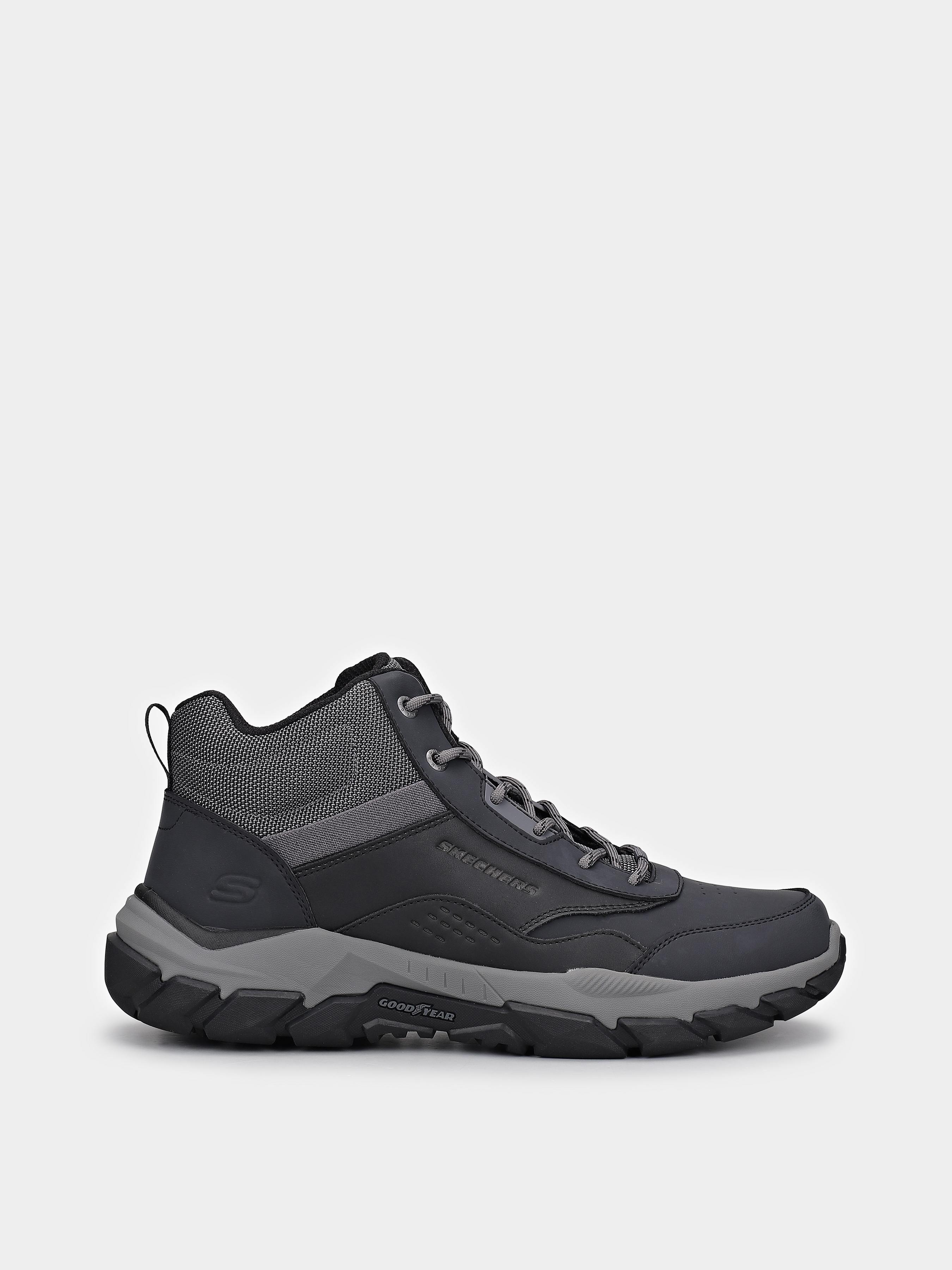 Чоловічі Черевики Skechers SANTORO (KM5598) колір чорний, матеріал шкіра/текстиль/штучна шкіра
