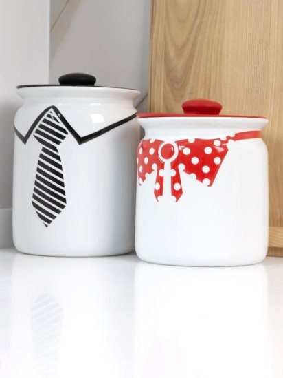 MBM MY HOME ­Емкость для хранения белая с красным модель KP-42 WHITE/RED — фото 3 - INTERTOP