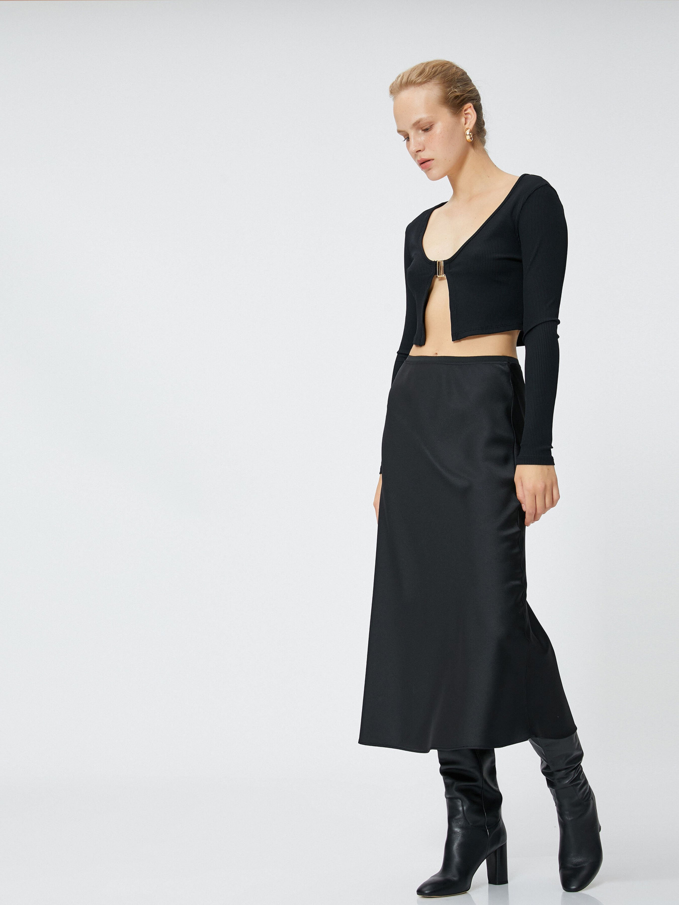 Юбка миди Koton модель 4WAK70014PW999 Фото