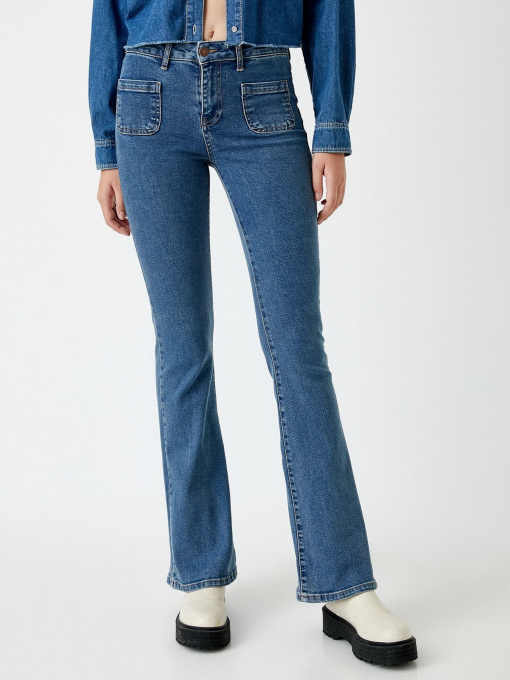 Расклешенные джинсы Koton Wide Leg модель 2KAK47538MDMID Фото