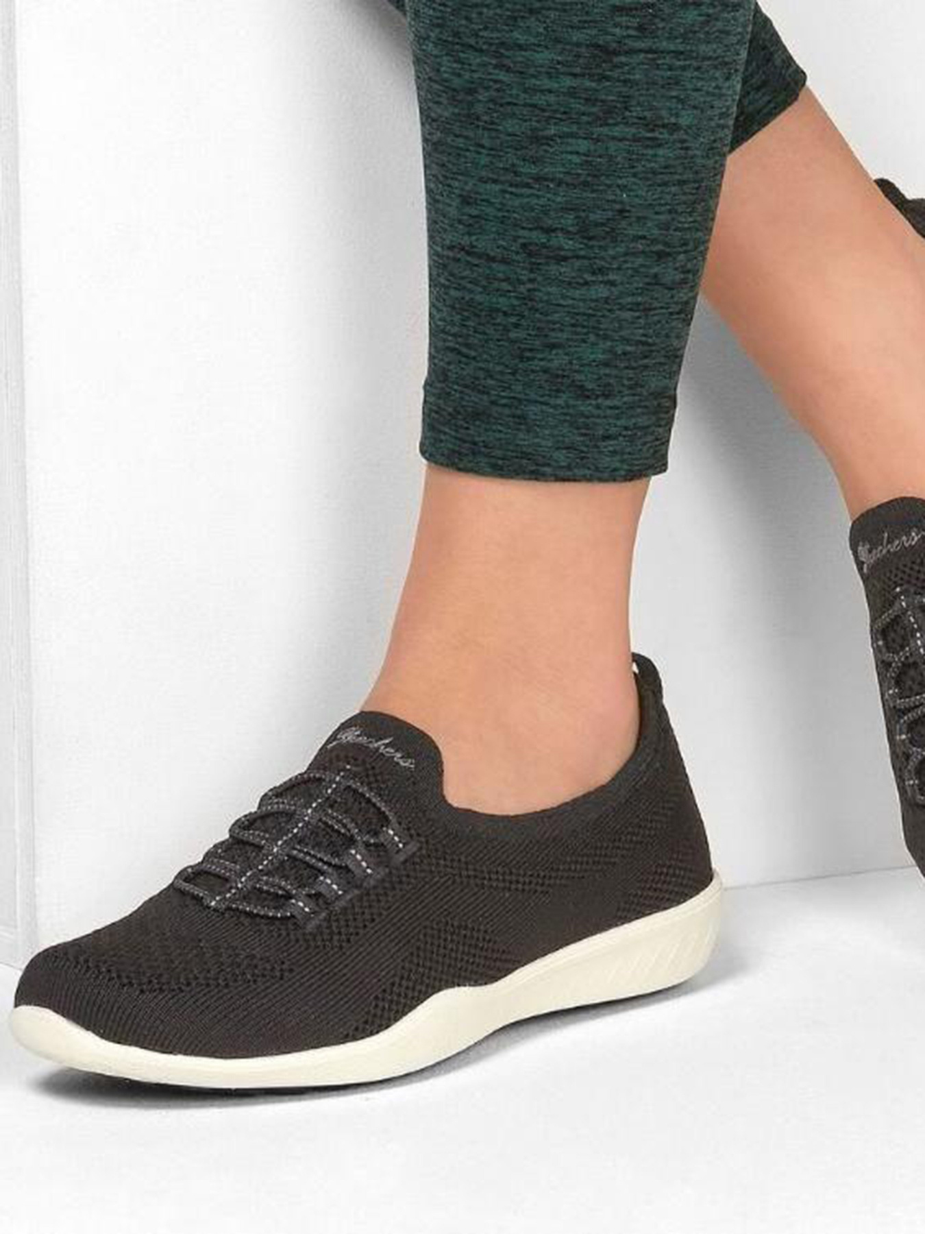 Кеды низкие Skechers Newbury St - Every Angle модель 100033 BKW Фото