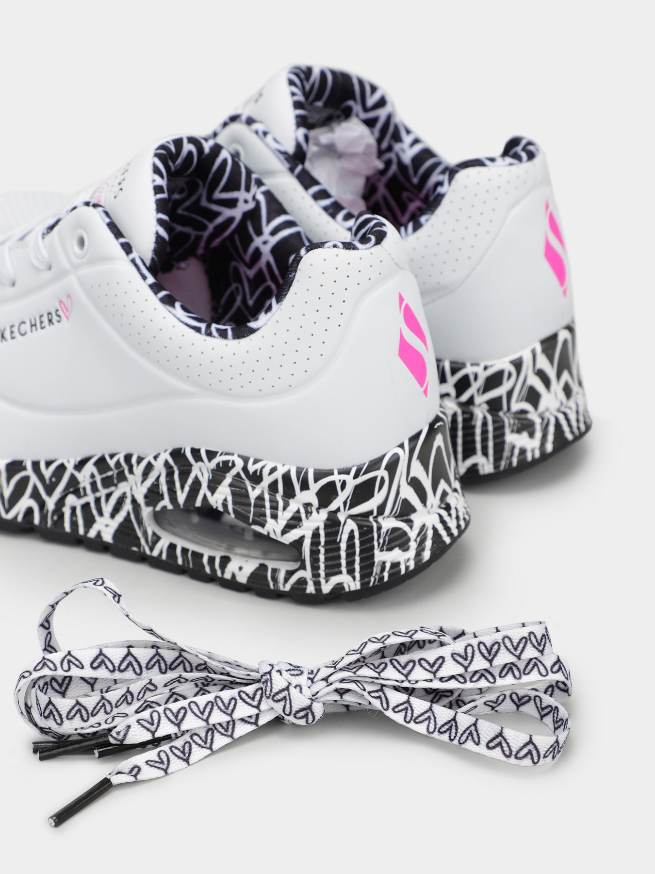 Кроссовки Skechers x JGoldcrown: Uno – Loving Love модель 155506 WBK Фото