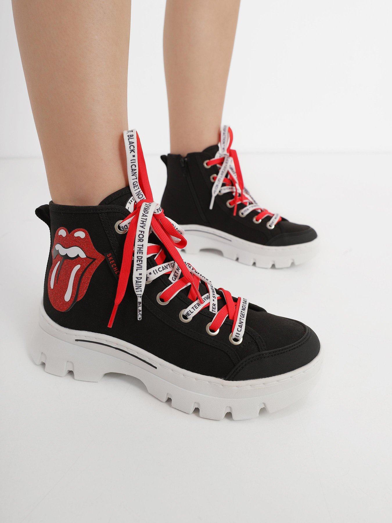 Кеды высокие Skechers Rolling Stones: Roadies Surge модель 177967 BKRD Фото