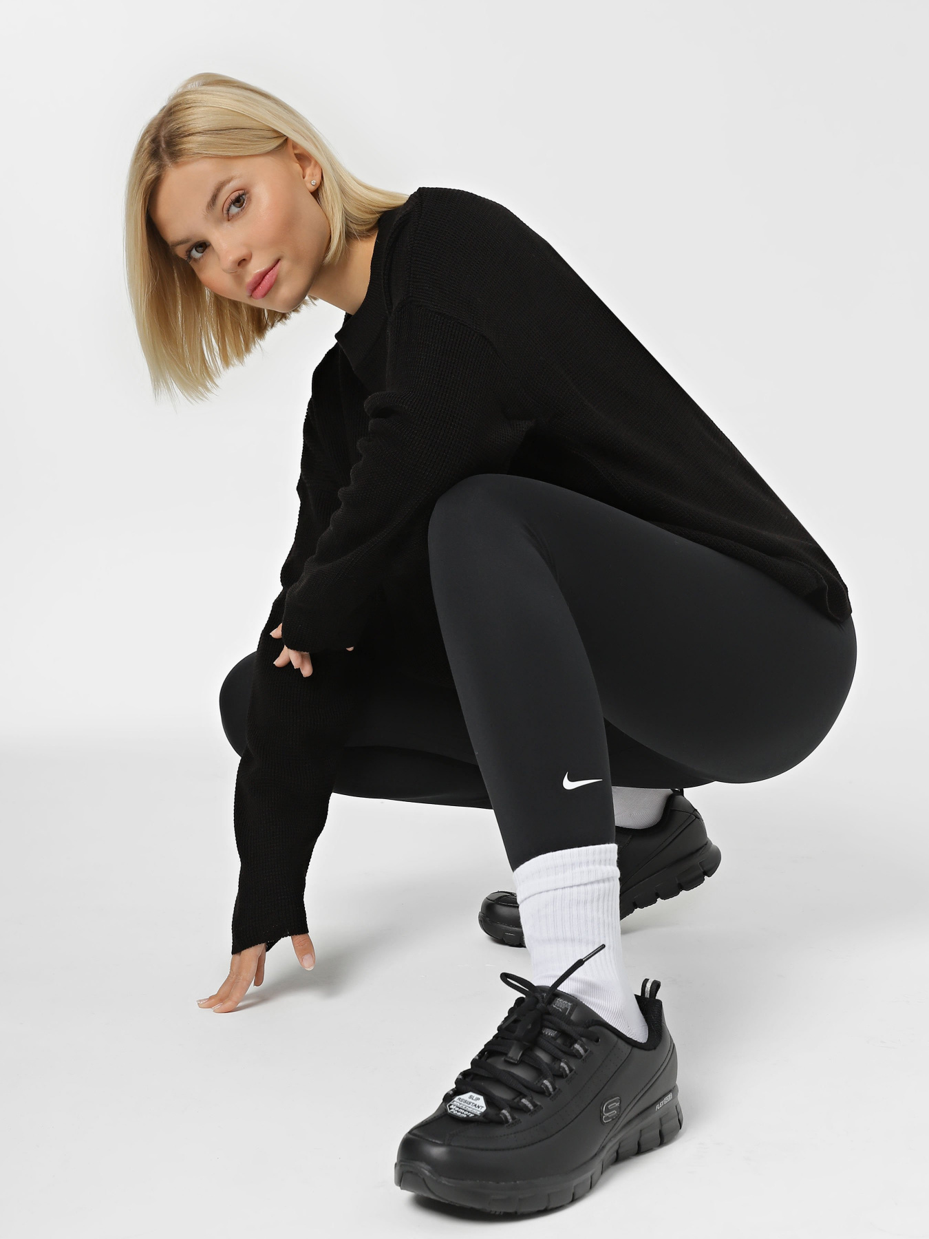 Кроссовки повседневные Skechers Work Relaxed Fit: Sure Track - Trickel модель 76550EW BLK Фото