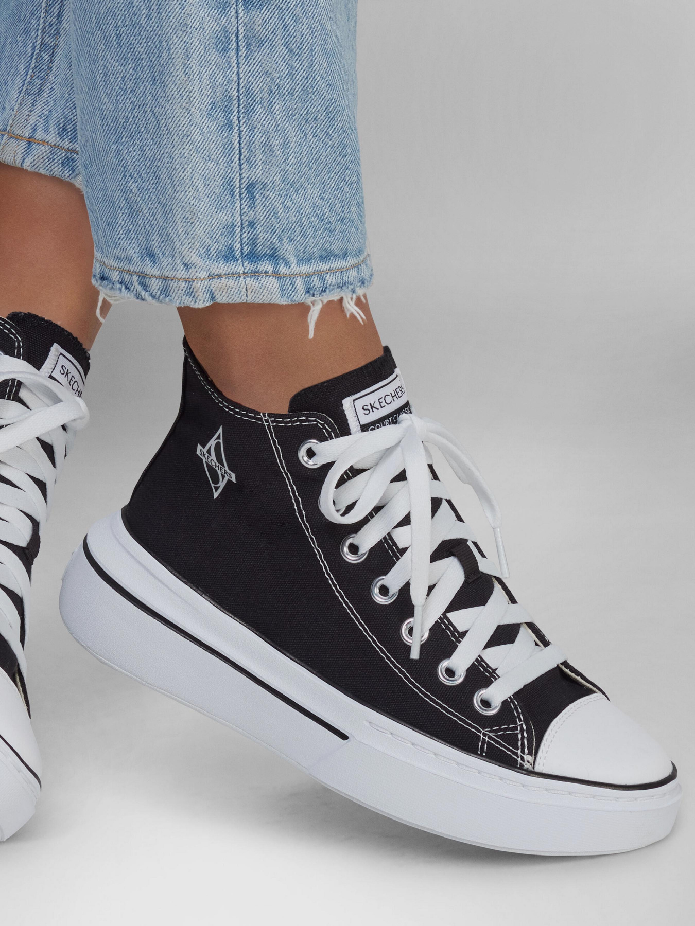 Кеды высокие Skechers Cordova Classic - Top Tier модель 185063 BKW Фото