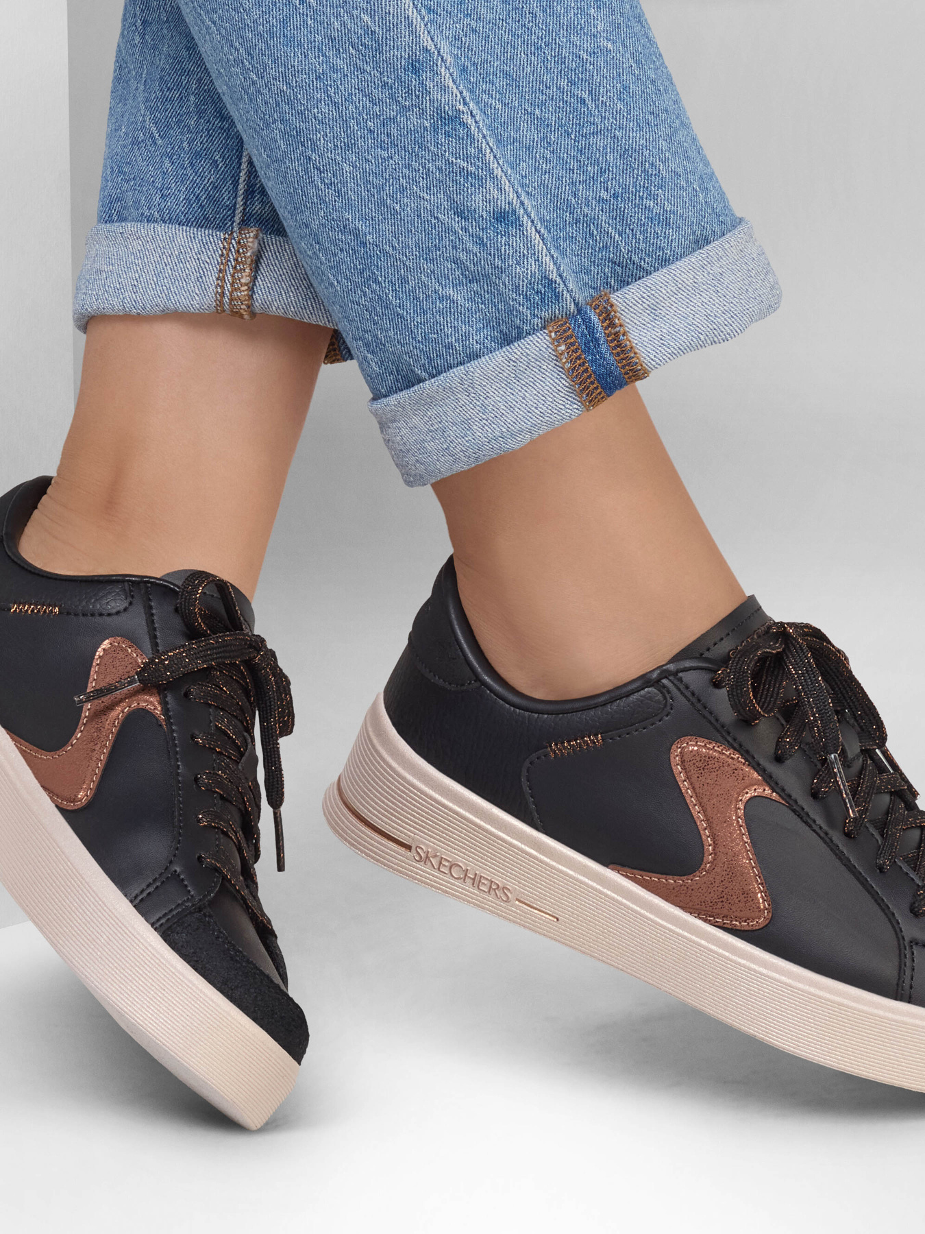 Кеды низкие Skechers Hiland - Quite Chic модель 185170 BKBR Фото