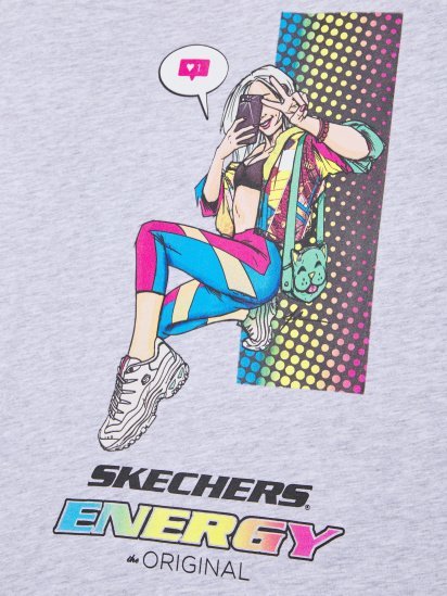 Футболка Skechers Selfie Girl Graphic модель W1TS175 GRY — фото 3 - INTERTOP