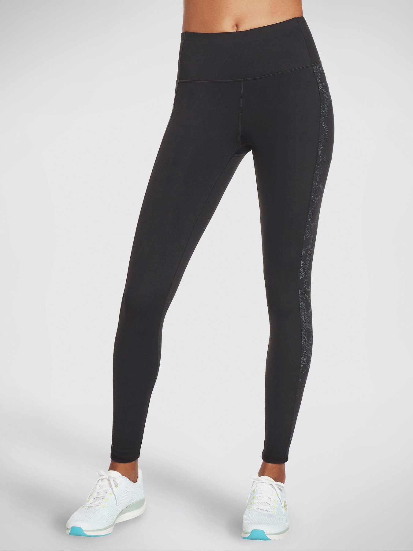 Спортивные леггинсы Skechers Python Foil модель W4LG109 BKSL Фото